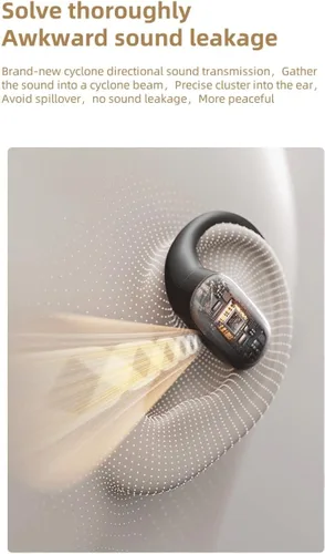 Miniatura 6 de Auriculares de oreja abierta, auriculares sobre la oreja con ganchos ergonómicos para las orejas, auriculares Bluetooth 5.4, 36 horas de tiempo