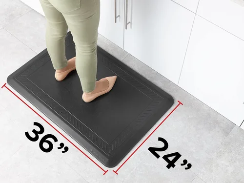Miniatura 2 de WeatherTech ComfortMat, 24 x 36 pulgadas Antifatiga Comfort Mat, patrón de fibra de carbono, marrón Beige Bronceado
