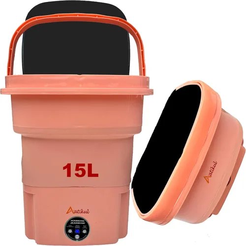 Peach - Mini lavadora portátil de 15 litros – Lavadora de ropa con diseño portátil, ideal para espacios pequeños Melocotón