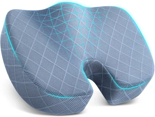 Miniatura 10 de TushGuard - Cojín para asiento de oficina/coche, almohadilla antideslizante para silla para aliviar el dolor de ciática, coxis y espalda, almohada
