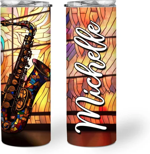 Miniatura 12 de Hyturtle Vaso delgado personalizado para pianista amante del piano, regalos de cumpleaños para amantes del piano, regalos de piano para hombres