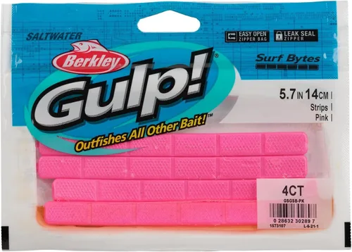Miniatura 5 de Berkley Gulp! Surf Bytes Tiras Pesca Cebo Suave Rosado