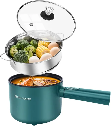 Miniatura 9 de Olla eléctrica, olla de ramen de 1.8 L, cocina portátil, sartén antiadherente, olla eléctrica para pasta, huevo, filete, protección contra