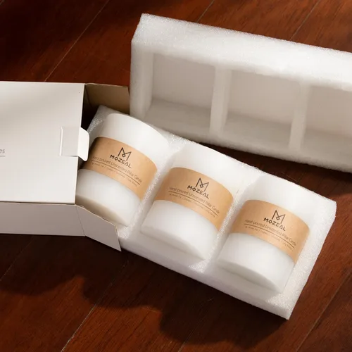 Miniatura 5 de MOZEAL Velas grandes sin perfume vertidas a mano de 3 x 8 pulgadas, sin humo, juego de 2, combustión lenta, sin goteo, aproximadamente 150 horas