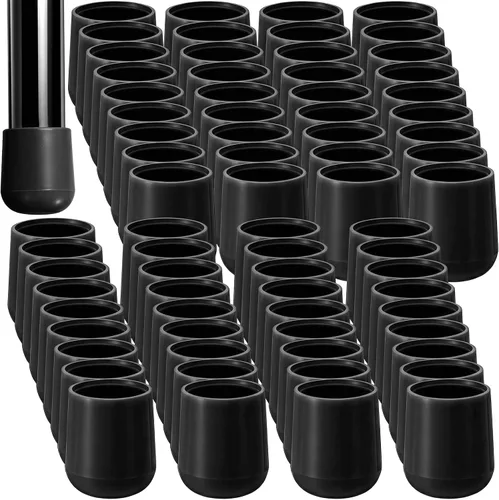 Miniatura 16 de Jetec 12 Pcs 1 Inch Folding Chair Leg Caps Heavy-Duty Plastic Chair End Caps Non-marring Furniture Glides Round Hardwood Floor Protectors (Brown,1in)