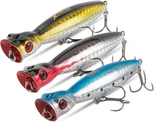 Miniatura 6 de KINGDOM 5 Colores Big Splash Long Casting Popper Pesca Señuelos 9.5/16/1.27 oz Flotante Agua Pesca Plugs 80/100/5.118 in Ruido Mejorado 3D Simulado