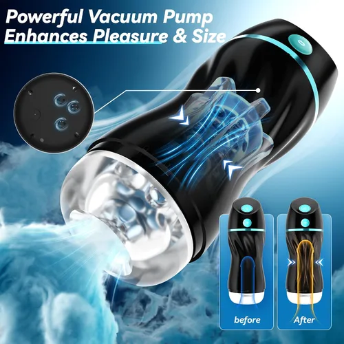 Miniatura 5 de EINSEO Masturbador masculino de succión, coño de bolsillo AI con 7 modos de juguetes para adultos Hands-free suction male stroker with 7 modes, 3D