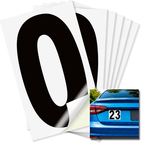 Miniatura 21 de iSYFIX Calcomanías de vinilo negro número 0 (Zero) – Paquete de 6 calcomanías de 1.5 pulgadas – Calcomanías de alta calidad, fondo reflectante