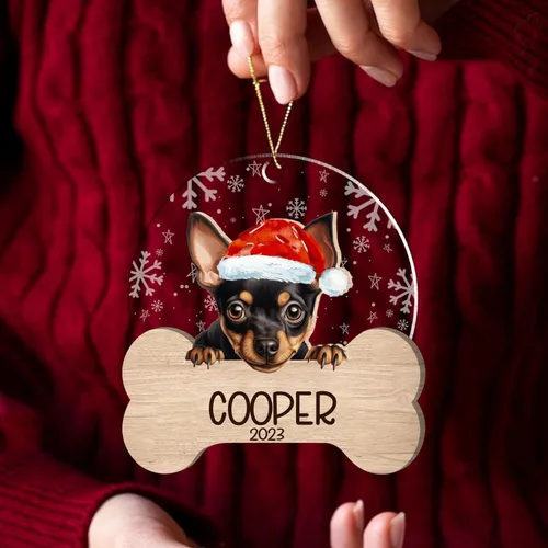 Miniatura 29 de Nazenti American Pit Bull Terrier Adorno de Navidad, adorno de perro fotográfico, adorno de perro personalizado, adornos de fotos de madera