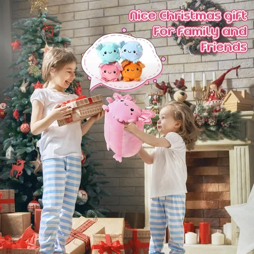Miniatura 6 de Aoriher 5 piezas Kawaii Axolotl de peluche lindo de 14 pulgadas mamá axolote con 4.72 pulgadas mini almohada de peluche para adultos, regalo