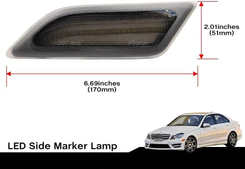 Miniatura 4 de Kit de luz de marcador frontal LED blanco para 2012 2013 2014 Mercedes Benz Pre-LCI W204 LCI C250 C300 C350 C63 AMG Coupe Base Sedan 4 puertas OEM
