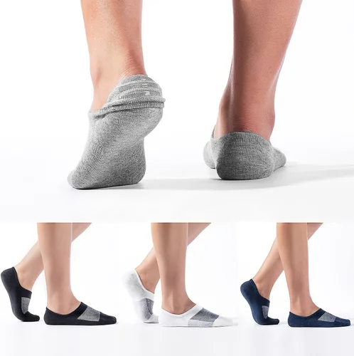 Miniatura 6 de IDEGG - Calcetines deportivos de algodón de corte bajo con agarre antideslizante para hombres