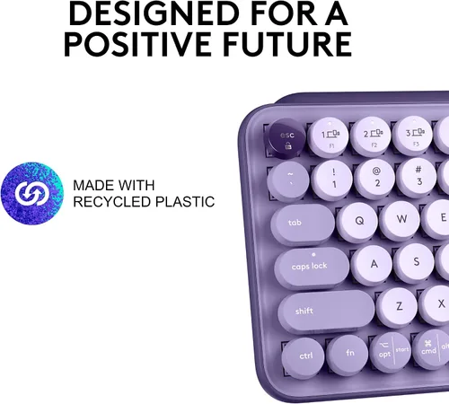 Miniatura 5 de Logitech POP Keys - Teclado mecánico inalámbrico con teclas Emoji personalizables, diseño compacto duradero, conectividad Bluetooth o USB, Cosmos