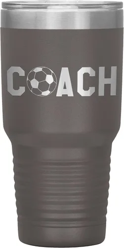 Miniatura 13 de Vaso de entrenador de fútbol, regalo de entrenador de fútbol, 30 onzas, con aislamiento, grabado de acero inoxidable, color negro