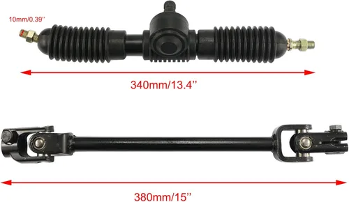 Miniatura 2 de PRO BAT 270mm/10.6'' Steering Wheel Steel Kit 320mm/12.6'' Gear Rack Pinion Adjustable Shaft Set for 110cc Go Kart Golf Buggy UTV