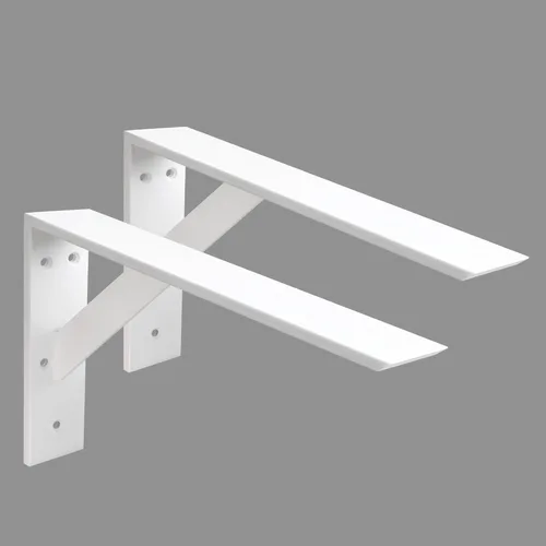 Miniatura 8 de Soportes de estante resistentes, paquete de 2 soportes de estante de 12 x 10 x 2.5 pulgadas, acero negro de 3/8 pulgadas de grosor, soporte en L