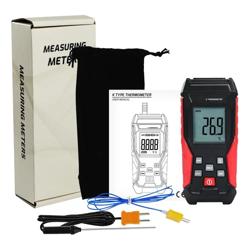 Miniatura 9 de Termómetro digital tipo K con dos sondas de termopar, -328°F ~ 2501°F Termómetro de termopar de un solo canal, medidor de temperatura HVAC