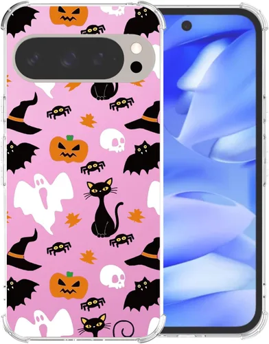 Miniatura 58 de Funda transparente de Halloween para Google 6a, con patrón de fantasma, funda protectora de TPU suave, delgada, a prueba de golpes, para niños