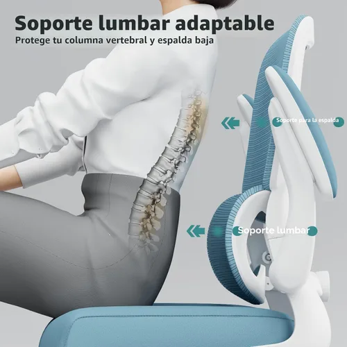 Miniatura 4 de TRALT Silla de oficina – Silla de escritorio ergonómica con soporte lumbar ajustable, silla de computadora de malla, sillas ejecutivas para oficina