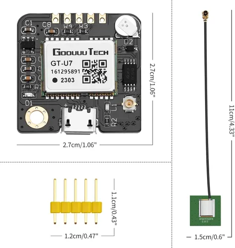 Miniatura 7 de GT-U7 Módulo GPS Navegación Satélite Posicionamiento Receptor GPS Drone Microcontrolador Compatible con NEO-6M 51 Microcontrolador STM32 Arduino UNO