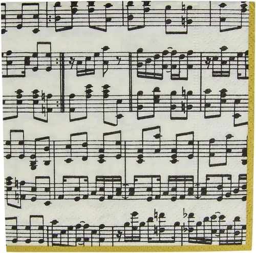 Miniatura 3 de Entertaining with Caspari Musica - Servilletas de cóctel de papel, paquete de 20, color negro