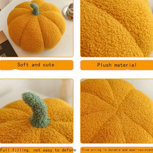 Miniatura 3 de OUKEYI Almohada de suelo de flores de 13.8 pulgadas con forma de calabaza, cojín de asiento lindo cojín para silla, almohada de gran