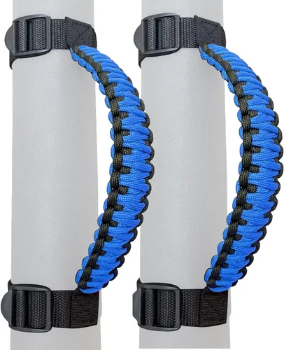 Miniatura 9 de Asas de Agarre de Barra Enrollable para Jeep Asas de Agarre para Jeep Wrangler YJ TJ JK JKU JL JLU 1987-2024 Mango de Agarre Paracord Carga de 250