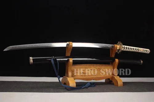 Miniatura 3 de Samurai Katana Espada japonesa hecha a mano, práctica, acero al carbono 1095, templada, espiga completa, muy afilada, cuchillo listo para combate