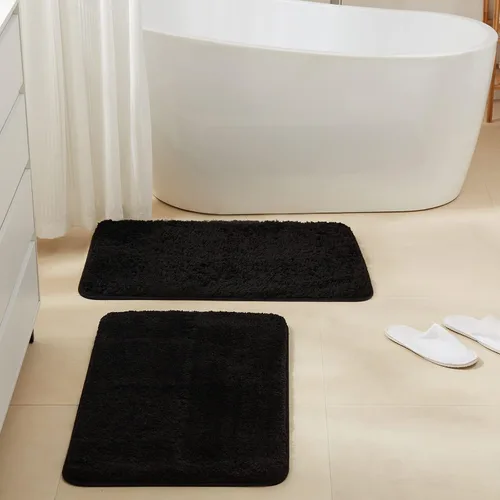 Miniatura 32 de TECHMILLY Alfombras Corredoras de Baño Super Suaves Peludas, Alfombras de Baño de Microfibra Gruesas Antideslizantes Absorbentes, Tapete de Baño