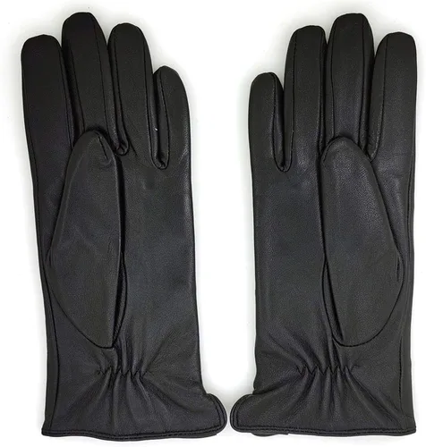 Miniatura 2 de ZLUXURQ Guantes de piel de cordero suave para mujer, con forro de cachemira