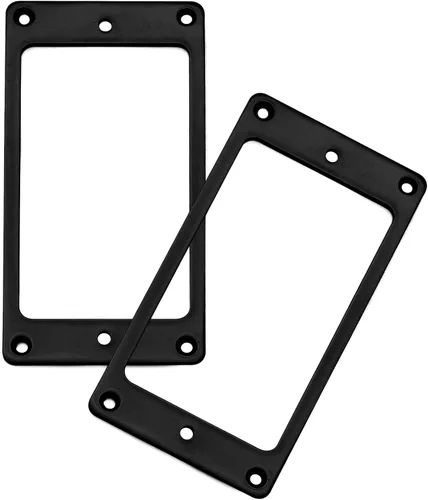 Miniatura 6 de MAXCHEER Anillo de recogida Humbucker plano de hierro de metal para reemplazo de guitarra eléctrica (negro)