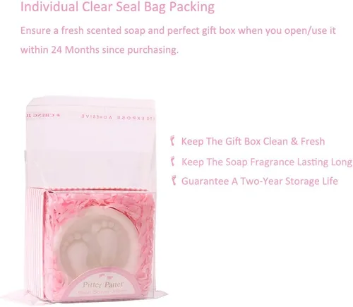 Miniatura 7 de AIXIANG Jabones para baby shower, hechos a mano, en caja de regalo rosa, regalos de jabón perfumado para pies de bebé, regalos y decoraciones