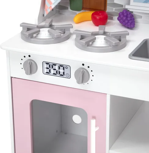 Miniatura 19 de Delta Children Tiny Chef Play Kitchen - Juego de cocina de juguete con perillas realistas que giran/hacen clic, horno, fregadero, microondas y 15