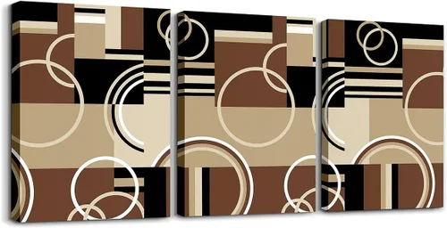 Miniatura 35 de Erosebridal Bohemian Wall Decor 12"x16" 3 Piece Country Southwestern Canvas Wall Art Boho Aztec Arrows Diamond Poster Print Black Gray Geometric