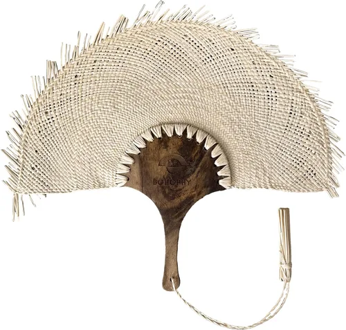 Miniatura 8 de Abanico De Mano - Abanico De Mano - Abanico De Mano - Abanico De Mano - Palma de paja bohemia, recuerdo de boda, decoración de pared, accesorios