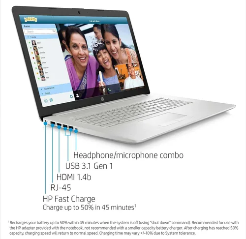 Miniatura 7 de Pantalla HP IPS FHD de 17.3 pulgadas 2022, Intel Core i5-1135G7 de 11ª generación (Beats i7-8500), Windows 11 Home, 8 GB de RAM, SSD de 512 GB