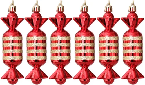 Miniatura 11 de Ochine 6 adornos de bola de Navidad, decoración de árbol de Navidad, adornos de remate rojo, decoración colgante inastillable, decoración