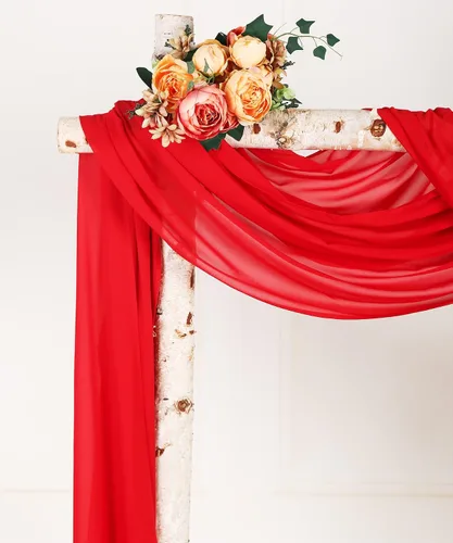 Miniatura 3 de 2 paneles de cortinas de tela de gasa para arco de boda, paneles de cortina de telón de fondo de fiesta, decoración de ceremonia y recepción