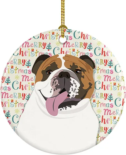Miniatura 102 de Caroline's Treasures Bulldog Francés Azul de Navidad Adorno de Cerámica Decoraciones Colgantes para Árbol de Navidad para Hogar Navidad, Festividad