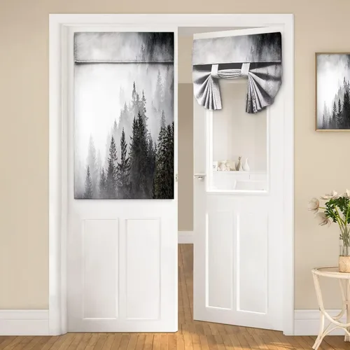 Miniatura 47 de Cortinas de puerta negras y rojas para ventanas de puerta, estampado de leopardo y cebra, cortinas de ventana para puerta de vidrio francesa
