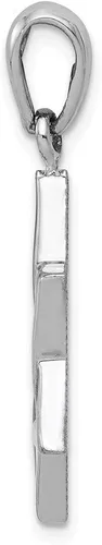 Miniatura 2 de Colgante de oro blanco de 14 quilates con estrella de David de 1299in y 0787in estilo K545