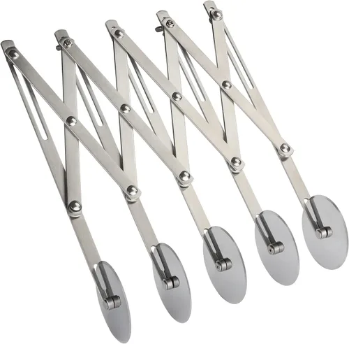 Cortador de pastelería de acero inoxidable de 5 ruedas, rodillo de pasta expandible para fideos, pizza, corteza de pastel, divisor de galletas