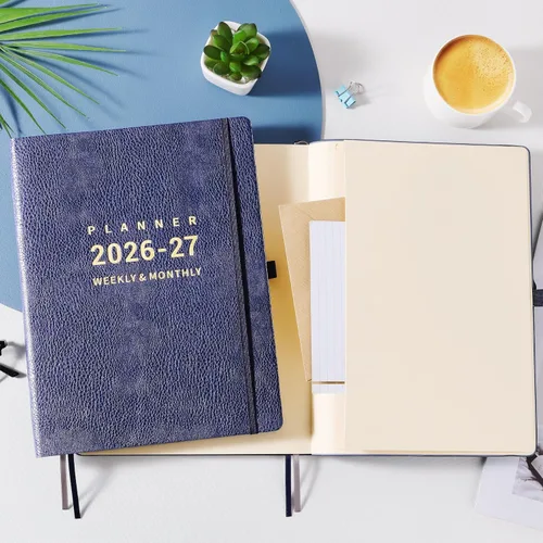 Miniatura 8 de Planificador 2026 – Planificador semanal y mensual 2026, enero 2026 – diciembre 2026, 8.5" x 11", soporte para bolígrafo, calcomanías de calendario