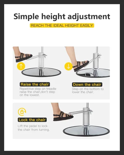 Miniatura 6 de PayLessHere Silla de peluquería, silla de salón, silla de salón para estilista, con bomba hidráulica resistente para estilista, silla hidráulica