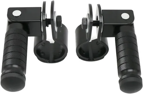 Miniatura 3 de Estriberas de pie de carretera para motocicleta, pedal plegable negro, universal para motocicleta con núcleo de tubo de 1.181 in-1.260 in, izquierda