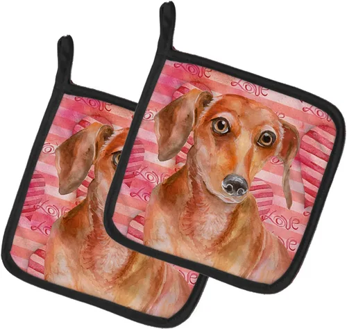 Miniatura 335 de Caroline's Treasures BB9655PTHD - Juego de soportes para ollas de cocina resistentes al calor, almohadillas calientes para horno, 7 1/2 x 7 1/2