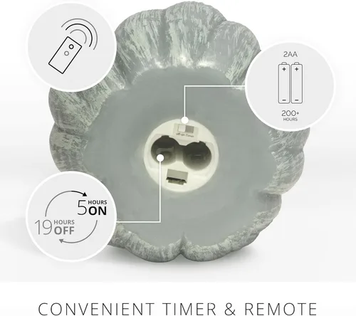 Miniatura 4 de Luminara Vela LED de llama móvil parpadeante sin llama con figura de calabaza (5.25 x 4.5 pulgadas), cera real suave sin perfume, función de tiempo