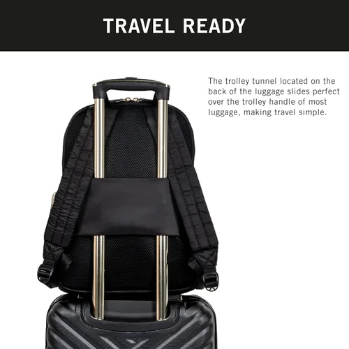 Miniatura 3 de Kenneth Cole Reaction Sophie - Mochila RFID antirrobo de nailon sedoso de 15.0 pulgadas para laptop y tablet de 15.0 pulgadas, Negro, talla única