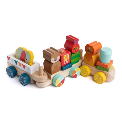 Kids Preferred World of Eric Carle The Very Hungry Caterpillar - Juego de tren de madera, 12 piezas