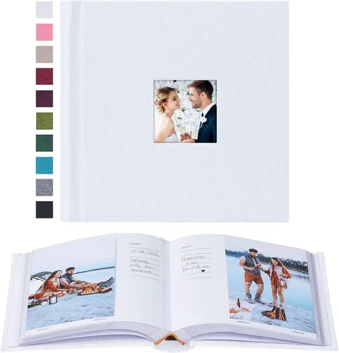 Miniatura 35 de Mublalbum Álbum de fotos de 4 x 6 pulgadas, 300 fotos, cubierta de lino con áreas de notas, libro de fotos para boda, familia, bebé y vacaciones